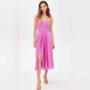 Amur Harden Pleated Strapless Midi Dress